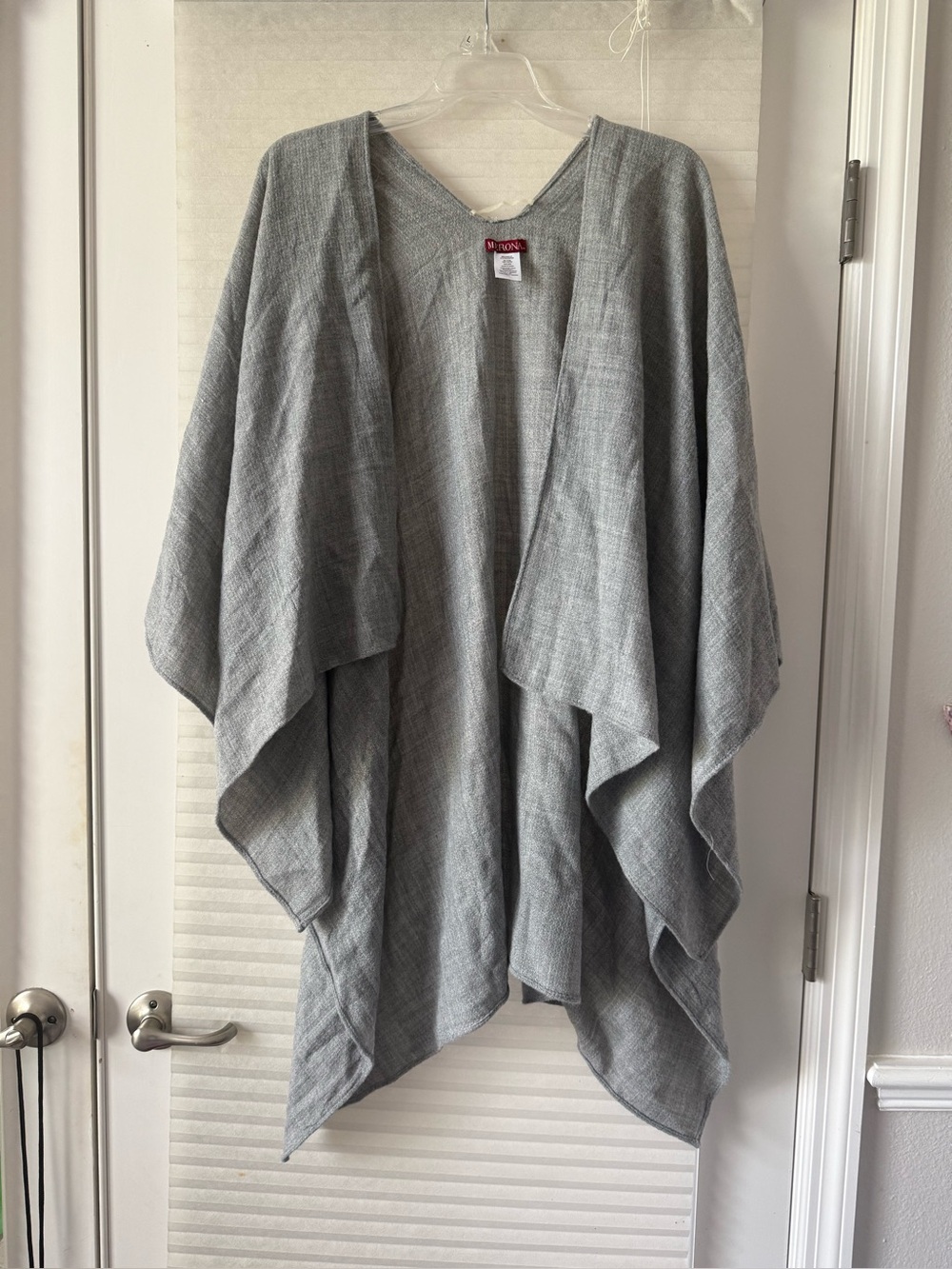 Light Gray Women's Draped Open Front Wrap Cape